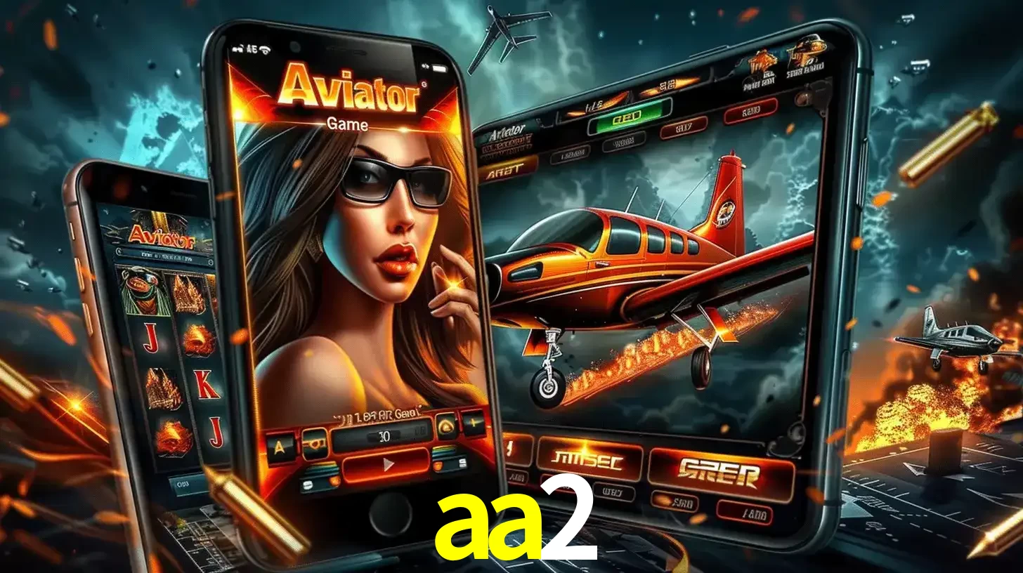 O popular jogo de apostas Aviator exibido em vários celulares e tablets, mostrando a interface emocionante e a ação de voo disponíveis para jogar agora no aa2.